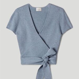 Wilfred All Tied Up Wrap Sweater Blouse